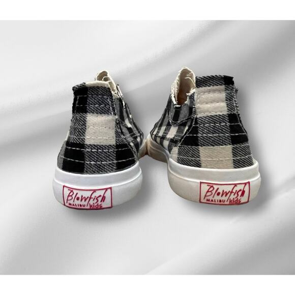 Blowfish Malibu Sneaker Girls 5 StreetWear Cream Buffalo Check Skater Rocker - Picture 4 of 8